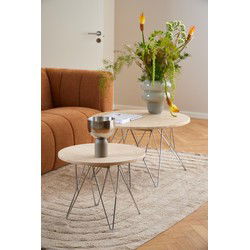 Salontafel Beige Travertin - 80x80x46,4cm - Hermanson
