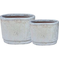 PTMD Bloempot Javier - 48x32x38 cm - Keramiek - Grijs