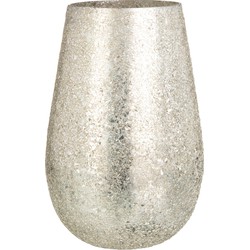 J-line - Kaarsenhouder Glinstering Glas Goud Large - 17.5x17.5x26.5cm