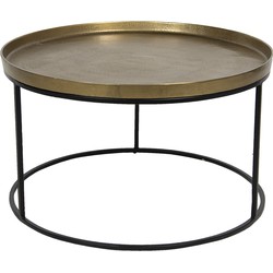 Clayre & Eef Salontafel  Ø 70x41 cm Bruin Aluminium Rond Bijzettafel