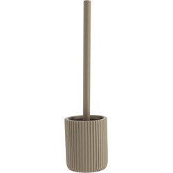 Tendance WC borstel met houder 101 - taupe - geribbeld - 37 cm - Toiletborstels
