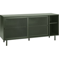 Dressoir Metaal Groen - Schuifdeuren - 45x160x75cm - Veep
