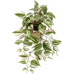 Groene Tradescantia/vaderplant kunstplanten 50 cm met pot - Kunstplanten