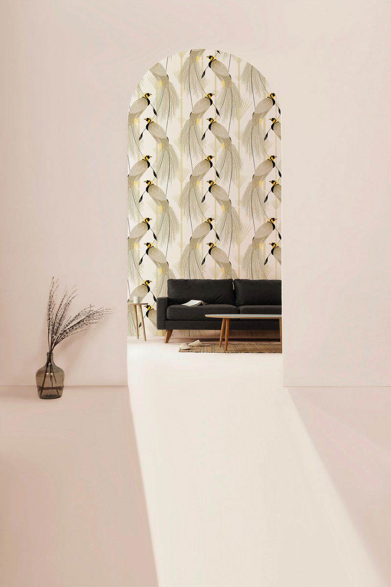 Paradijs Vogel Wit - Vliesbehang - 300x250cm - House of Fetch - 