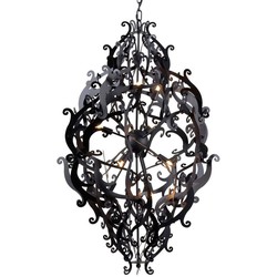 Design hanglamp grijs, zwart, wit sierlijk 113cm H G9x12