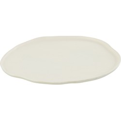 J-line - Plateau Rond Aluminium Wit Large - 41x36x1cm