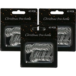 Kerstbalhaakjes - 120x stuks - zilver - 3,5 cm - kerstboomhaakjes - Kerstbalhaakjes