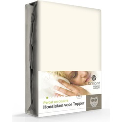 Topdeck Hoeslaken Percal Katoen Ecru - 140 x 220 cm