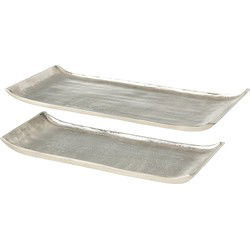 4goodz Zilveren Decoratieve Dienbladen Set – 2 Stuks Aluminium