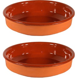 2x Terracotta tapas borden/schalen 21 cm - Snack en tapasschalen