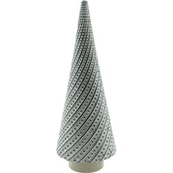 Clayre & Eef Beeld Kerstboom 22 cm Grijs Porselein Kerstdecoratie