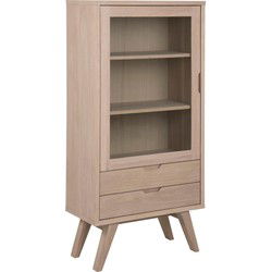 Vitrinekast - Naturel - 72x36x145cm - Annie