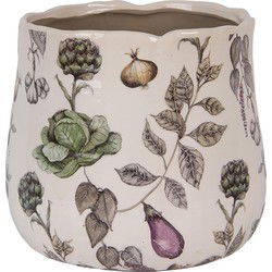 Clayre & Eef Bloempot Ø 21x19 cm Beige Keramiek Groenten