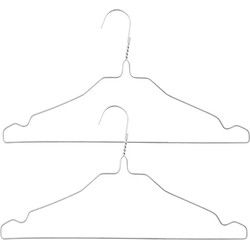 5Five Kledinghangers - 50x stuks - metaal - zilver - 40 x 20 cm - Kledinghangers