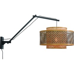 Wandlamp Bhutan - Bamboe Zwart/Naturel - 95x50x55cm