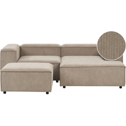 ARDAL - Hoekbank met ottomaan - Taupe - Linkszijdig - Corduroy