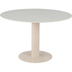 Eettafel Rond 120cm - Wit Keramisch - Kolompoot - Malia