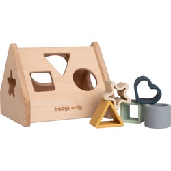 Baby's Only Houten vormenstoof huis met siliconen figuurtjes - Baby puzzel - Baby speelgoed - Earth