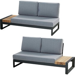 4 Seasons Outdoor Matisse loungebanken links en rechts - donker grijs