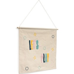 Kave Home - Wandkleed Dipsi 100% katoen multicolour 'let's play' 52 x 60 cm