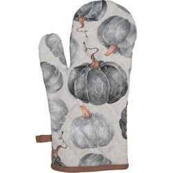 Clayre & Eef Ovenwant 18x30 cm Grijs Katoen Pompoen