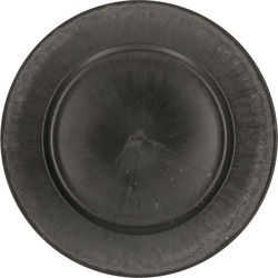 1x Ronde kaarsenborden/onderborden mat zwart 33 cm - Kaarsenplateaus