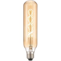 Edison Vintage LED filament lichtbron Tube - Amber - Spiraal - Retro LED lamp - 6/6/22.5cm - geschikt voor E27 fitting - Dimbaar - 4W 280lm 2700K - warm wit licht