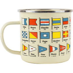 Gift Republic Nautical Flags - Emaille Mok