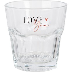 Clayre & Eef Waterglas 200 ml Transparant Glas LOVE Drinkbeker