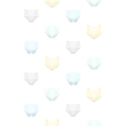 Origin Wallcoverings fotobehang dierenhoofden mintgroen, pastelblauw, pastel geel, licht warm grijs en mat wit - 200 x 279 cm - 357208