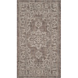 Safavieh Contemporary Indoor/Outdoor Woven Area Rug, Courtyard Collection, CY8481, in Brown & Beige, 79 X 152 cm