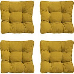Madison -  Zitkussen Florance Panama mustard - Ca. 47x47 cm - Set van 4