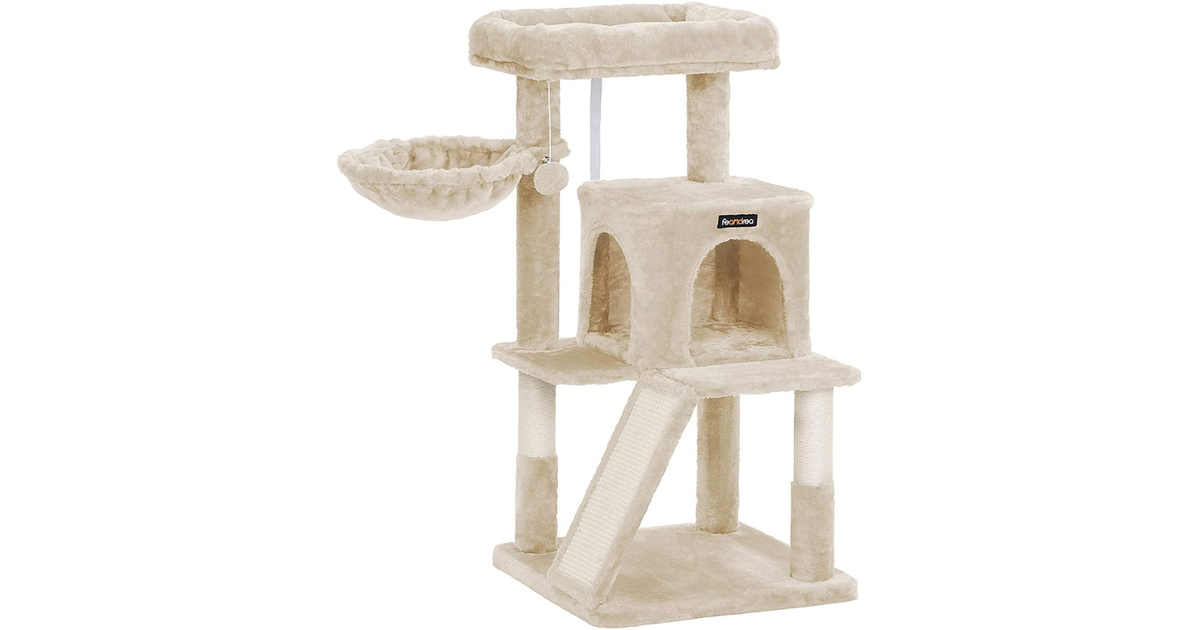 Nancy's Clallam Kattenboom - Kattenhuis - Krabpaal - Krabpalen voor Katten - 48 x 48 x 96 cm (L x B x H)