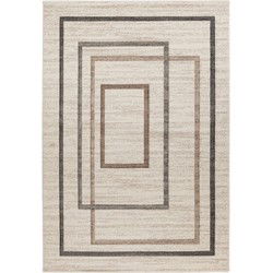 Trendy Home Loom - Modern Vloerkleed - Abstract, Laagpolig, Hoge dichtheid, Soft Touch - Zilver Creme- 120x170 CM