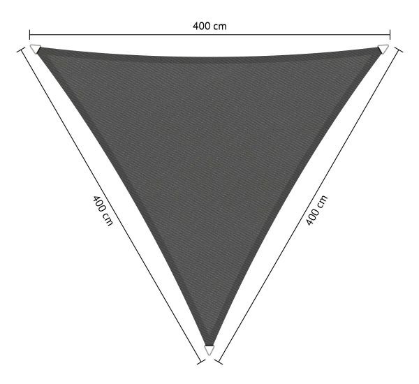 Compleet pakket: Shadow Comfort waterafstotend, driehoek 4x4x4,m Vintage grey met bevestigingsset en buitendoekreiniger - 