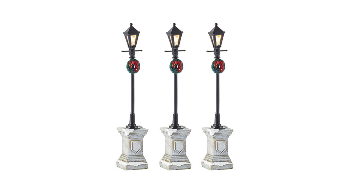 Luville - Street lantern on foot 3 pieces - Kersthuisjes & Kerstdorpen