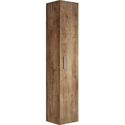 Badplaats Badkamerkast Pluto 30 x 30 x 150 cm - Bruin eiken - Hangende Badkamerkasten Hoog met 1 Deur