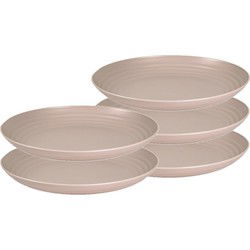 10x stuks rond kunststof borden mokka bruin 25 cm - Dinerborden