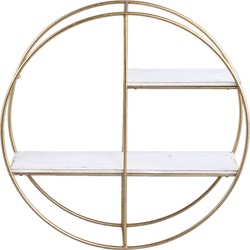 PTMD Chally Gold iron wall rack shelves round S