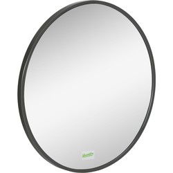 4goodz Ronde Spiegel 50 cm met Aluminium Frame  - Zwart