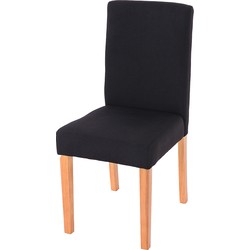 Cosmo Casa Set van 2 Eetkamerstoelen - Keukenstoelen - Comfort - Textiel - Donkere Poten - Zwart