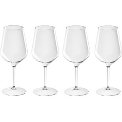 4x Witte of rode wijn glazen 47 cl/470 ml van onbreekbaar kunststof - Wijnglazen