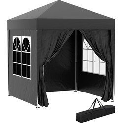 4goodz Outsunny Partytent 2x2 m - Opvouwbaar met 4 Zijwanden - Zwart