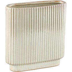 PTMD Bloempot Eviera - 22x7x22 cm - Keramiek - Parel