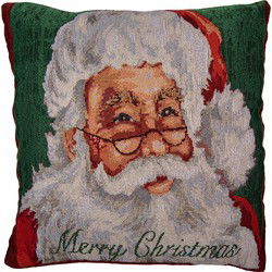 Clayre & Eef Kussenhoes Rood Polyester Kerstman