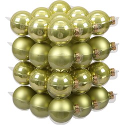 Othmar Decorations kerstballen - 36x st - salie groen - D6 cm - glas - Kerstbal