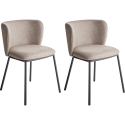 Beliani MINA - Eetkamerstoel-Beige-Polyester