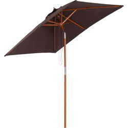 4goodz Outsunny Balkonparasol Houten paal 200x150x230 cm - Koffiebruin