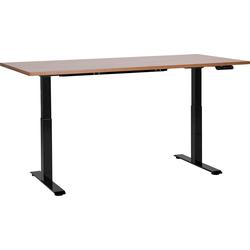 DESTINES - Elektrisch bureau - Donkerhout/Zwart- 180 cm - MDF