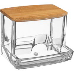 5five Box - voor wattenschijfjes - kunststof-bamboe - 9 x 7 cm - Opbergbox
